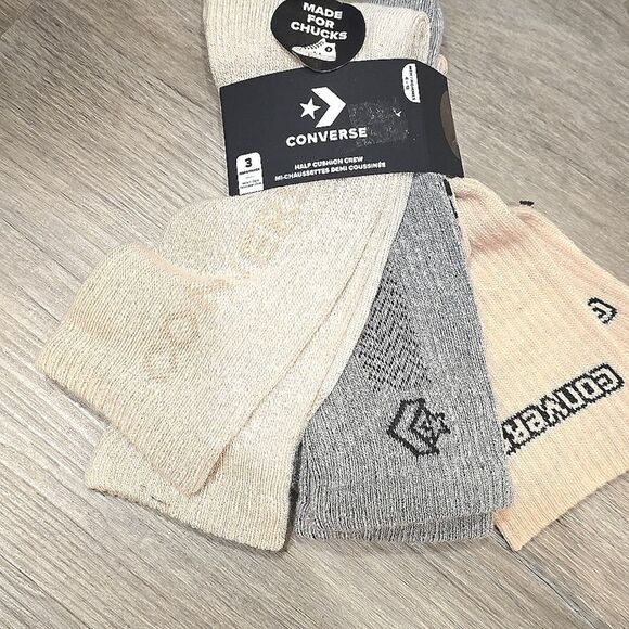 Converse 3-PK Everyday All-Star Half Cushion Crew Sock - Picture 4 of 6